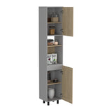 TUHOME Tall Kitchen Pantry Cabinet with Double Doors and Six Spacious Shelves for Enhanced Home Organization Featuring Modern Design, Ample Storage Capacity and Durable Engineered Wood Construction for Functional Culinary Spaces