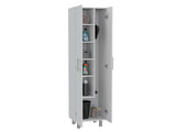 TUHOME Nala Cleaning Cabinet, Freestanding Utility Storage with Double Door Cabinet, Five Shelves, Broom and Mop Compartment, Space-Saving Organization for Laundry Room, Kitchen or Garage