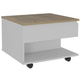 Luanda Lift-Top Coffee Table with Concealed Storage Compartment, Lower Open Shelf, Smooth-Lifting Mechanism and Locking Casters for Mobile Living Room Convenience, Modern Organization and Versatile Everyday Functionality