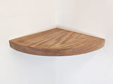 Oak Floating Corner Shelf with Rounded Edge