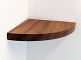 Oak Floating Corner Shelf with Rounded Edge