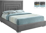 Nora Velvet Bed - Sumptuous Glamorous Design with Deep Channel Tufting and Customizable Legs