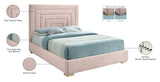 Nora Velvet Bed - Sumptuous Glamorous Design with Deep Channel Tufting and Customizable Legs