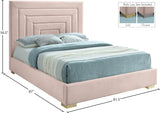 Nora Velvet Bed - Sumptuous Glamorous Design with Deep Channel Tufting and Customizable Legs
