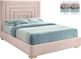 Nora Velvet Bed - Sumptuous Glamorous Design with Deep Channel Tufting and Customizable Legs