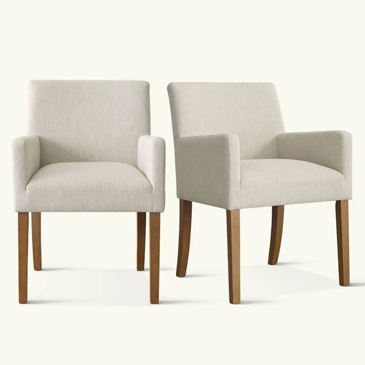 North Modern Linen Upholstered Armchair (Set of 2)