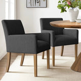 North Modern Linen Upholstered Armchair (Set of 2)