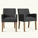 North Modern Linen Upholstered Armchair (Set of 2)