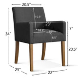 North Modern Linen Upholstered Armchair (Set of 2)