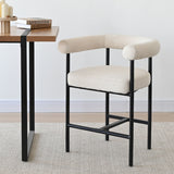 New York 24" Boucle Counter Stool with Arms (Set of 3)