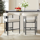 New York 24" Boucle Counter Stool with Arms (Set of 3)