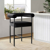 New York 24" Velvet Counter Stool with Arms (1-Piece)