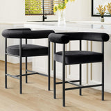 New York 24" Velvet Counter Stool with Arms (1-Piece)