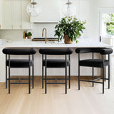 New York 24" Velvet Counter Stool with Arms (1-Piece)