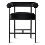 New York 24" Velvet Counter Stool with Arms (Set of 3)