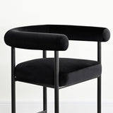 New York 24" Velvet Counter Stool with Arms (Set of 3)