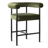 New York 24" Velvet Counter Stool with Arms (Set of 2)