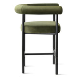 New York 24" Velvet Counter Stool with Arms (Set of 2)