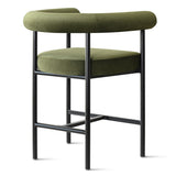 New York 24" Velvet Counter Stool with Arms (Set of 3)