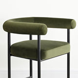 New York 24" Velvet Counter Stool with Arms (Set of 2)