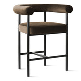 New York 24" Velvet Counter Stool with Arms (Set of 3)