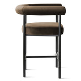 New York 24" Velvet Counter Stool with Arms (Set of 2)