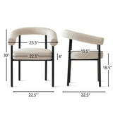 New York Modern Boucle Upholstered Dining Chair (Set of 6)