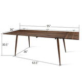 Odense 95" Extendable Rectangular Dining Table