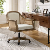Audrey Task Accent Chair with Rattan Arms