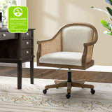 Audrey Task Accent Chair with Rattan Arms