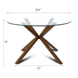 Oliver 39" Modern Round Glass Dining Table