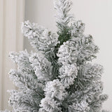 HOMCOM 5ft Artificial Christmas Tree, Snow Flocked Branches, Metal Base, Pencil Xmas Tree