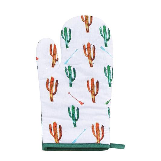 Colorful Cactus Printed Oven Mitt, Set of 5, 2 MOQ