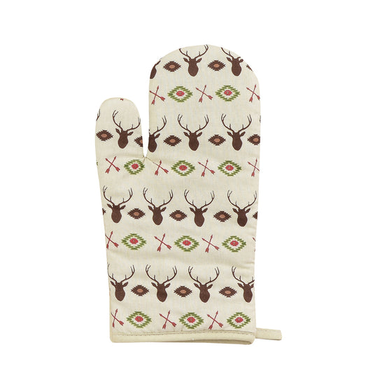 Aztec Multi Deer Printed Oven Mitt, Set of 5, 2 MOQ