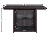 Oakley 60" Counter Storage Table, Black