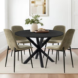 Oliver & Oslo 39" Black Round Dining Table Set for 4 (5-Piece)