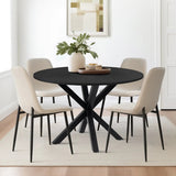 Oliver & Oslo 39" Black Round Dining Table Set for 4 (5-Piece)