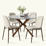Oliver & Oslo 39" Glass Round Dining Table Set for 4 (5-Piece)
