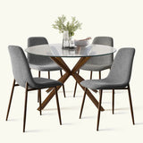 Oliver & Oslo 39" Glass Round Dining Table Set for 4 (5-Piece)