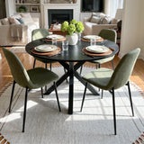 Oliver & Oslo 39" Black Round Dining Table Set for 4 (5-Piece)
