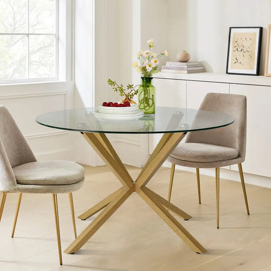 Oliver 39" Modern Round Glass Dining Table