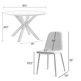 Oliver & Oslo 39" Black Round Dining Table Set for 4 (5-Piece)