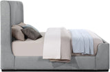 Oliver Contemporary Bed in Rich Boucle Fabric with Solid Wood Finish for Elegant Bedroom Style
