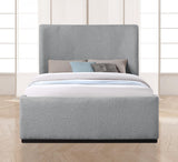 Oliver Contemporary Bed in Rich Boucle Fabric with Solid Wood Finish for Elegant Bedroom Style