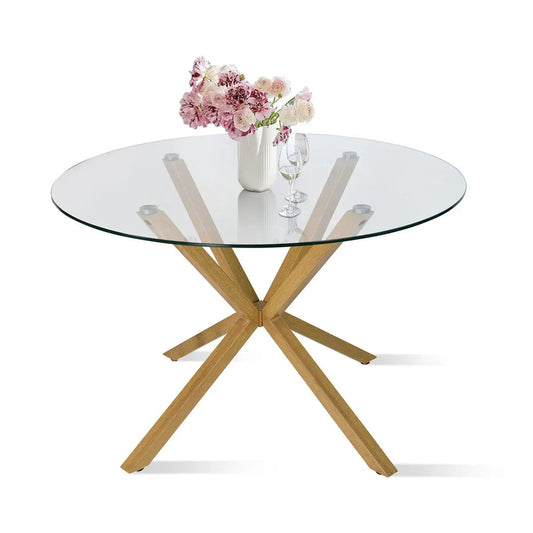 Oliver 39" Modern Round Glass Dining Table