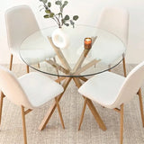 Oliver & Oslo 39" Glass Round Dining Table Set for 4 (5-Piece)