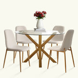 Oliver & Oslo 39" Glass Round Dining Table Set for 4 (5-Piece)