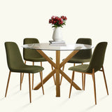 Oliver & Oslo 39" Glass Round Dining Table Set for 4 (5-Piece)