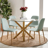 Oliver & Oslo 39" Glass Round Dining Table Set for 4 (5-Piece)