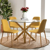 Oliver & Oslo 39" Glass Round Dining Table Set for 4 (5-Piece)